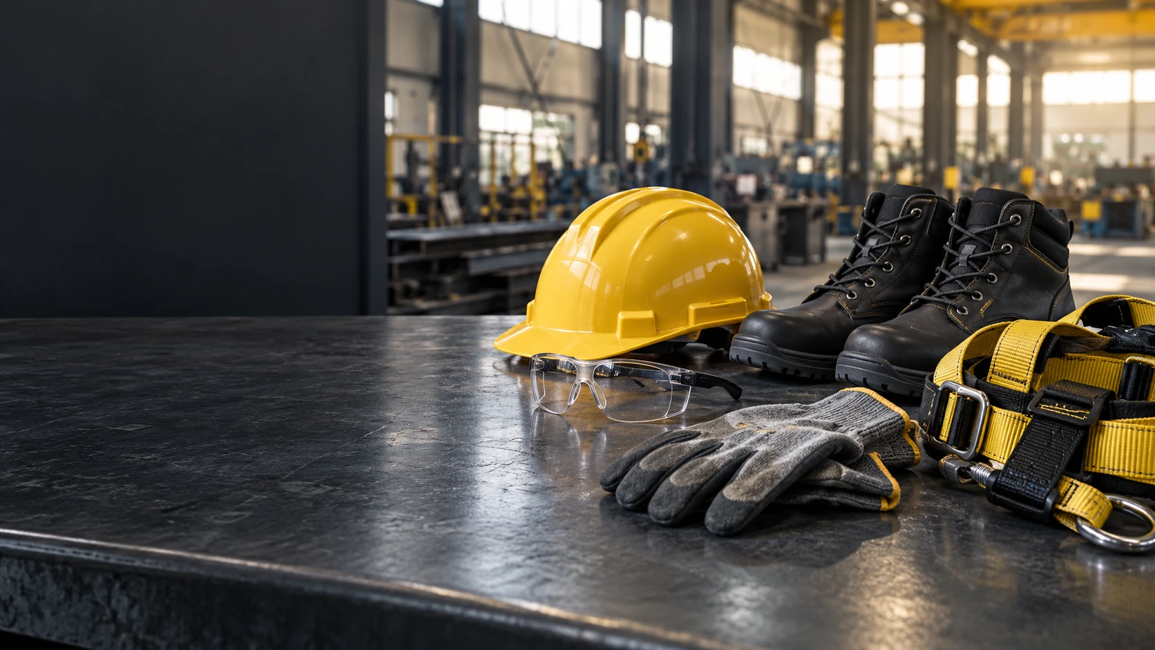 Protective equipment arranged in an industrial workshop